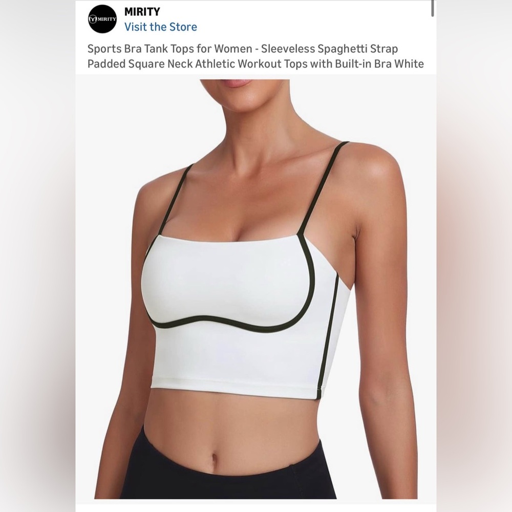White Corset Style Sports Bra Tank